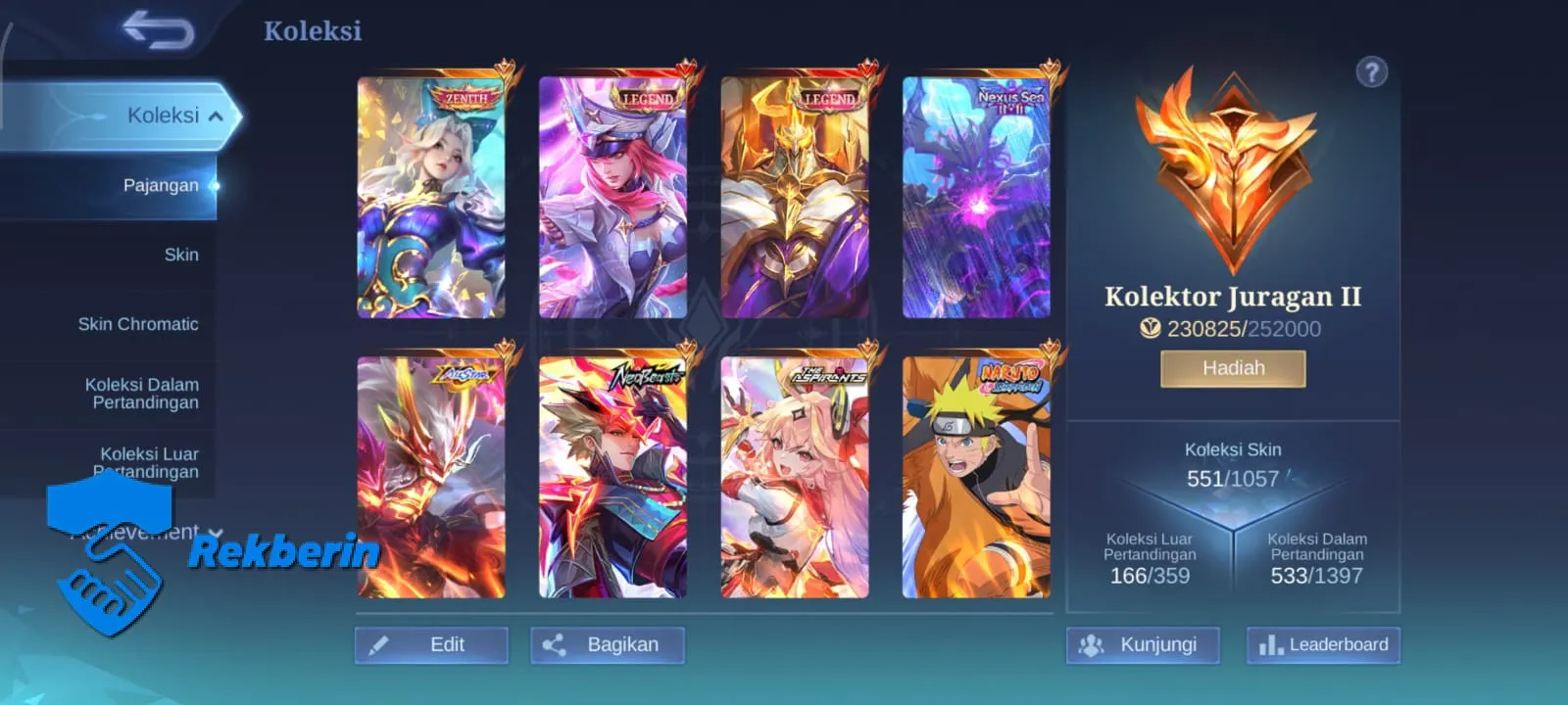 Akun mobile legend juragan 2 skin 551 - Akun - Dijual oleh velaryon027 di Rekberin